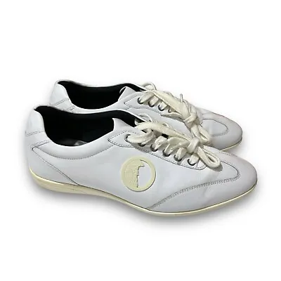 Versace Collection Men's Scarpe White Leather Low Top Shoes Size 44 • $79.90