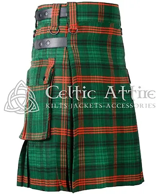 Men's Ross Hunting Tartan Utility Kilt Scottish Tartan Cargo Pockets Kilt Skirt • $71