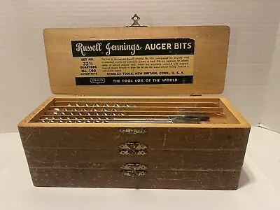 Vintage Russell Jennings Stanley Auger Bits W/ Original Box Incomplete 11 Total • $110