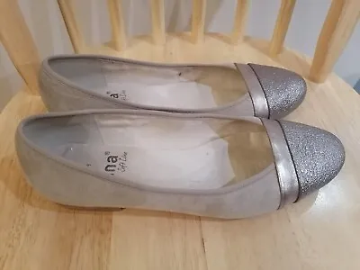 £10 • Buy Jana Soft Line Ladies Flat Shoes With Sparkly Toe Grey Size 40H