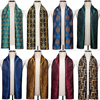 Mens Silk Scarves Black Teal Red Purple Paisley Scarf Shawls Wrap Soft Gift Xmas • $15.99