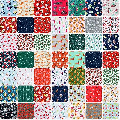 £3.25 • Buy Christmas Polycotton Fabric Material Festive Santa Snowflake Snowman 60+ Designs