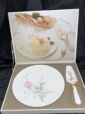 Mikasa Bone China April Rose Cake Plate And Server B2053 Narumi Japan In Box • $29