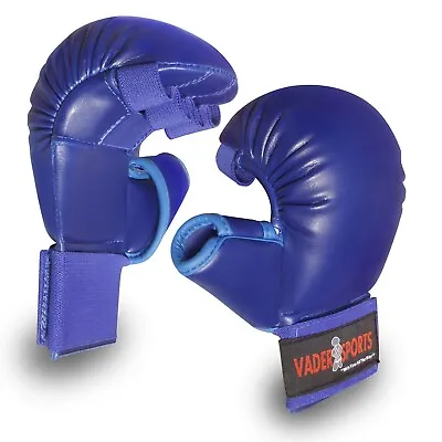 Karate Training Gloves Kids Karate Competition Mitts Blue Karate WKF Style Glove • £15.99