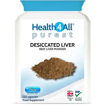 Purest Desiccated Beef Liver 750mg Capsules | NATURAL MULTI-VITAMIN • £13.99