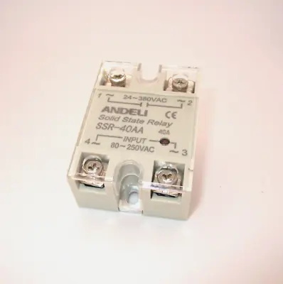 SSR-40AA Solid State Relay ANDELI 40A Load 24-380 VAC / Control 80-250 VAC • $16.99