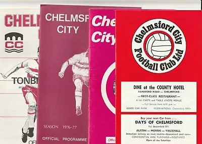 Chelmsford City FC Home Programmes 1970s To 1980 • £3.30