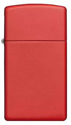 New ZIPPO 1633 Lighter Slim Red Matte Classic Case • $45.99