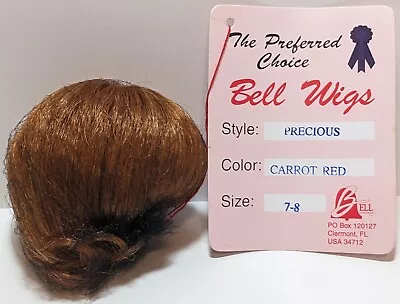 Bell Ceramics Doll Wig PRECIOUS CARROT RED Short Hair Curly Ends 7 -8  New In Bx • $14.99