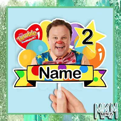 Mr Tumble Personalised  STAND UP Card Cake Topper HAPPY BIRTHDAY ANY NAME & AGE • £5.64