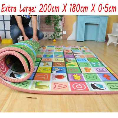 2 Side Kids Crawling Play Mat Educational Game Soft Foam Picnic Carpet Large 2M • £16.99