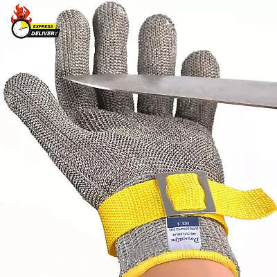 Level 9 Cut Resistant Glove Food Grade Stainless Steel Mesh Metal Glove Knife C • $18.54