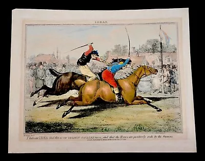 C'1830 H.ALKEN British Hand Colored Etching IDEAS. Satirical Racing Scene • £168.66