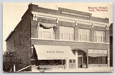 Lusk WY~Boyd Bros Furniture~Window Display~Masonic Temple Harmony Lodge~1913 • $15