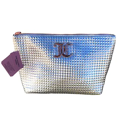 Juicy Couture SILVER Makeup Bag And Toiletry Bottle 12x8 Inches • $20.24