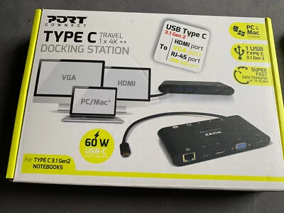 £19.99 • Buy Port Connect Type C Travel 1x 4K++ Docking Station. For Type C3.1 Gen2 Notebooks