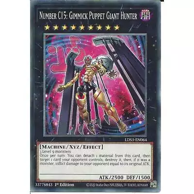 Number C15 Gimmick Puppet Giant Hunter LDS3-EN064 1st Edition Common YuGiOh Card • £0.99