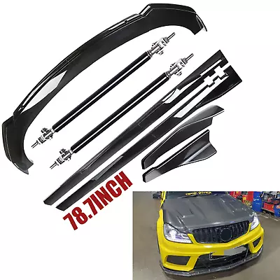 Front Rear Bumper Splitter Spoiler Kit Side Skirt For Mercedes Benz C63 AMG W204 • $99.99