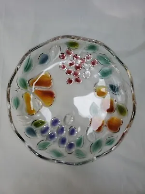 Mikasa Vintage Garden Harvest Crystal Serving Dish/Tray With Dimensional Fruit • $17.99