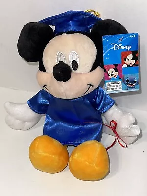 Mickey Mouse Disney 8  Plush Doll - Blue Graduation Gown Cap Diploma W/ Tags • $13.99