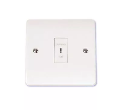 £5.20 • Buy 10 Amp 1 Gang Emergency Light Test / Secret Key Switch Plate  Double Pole  