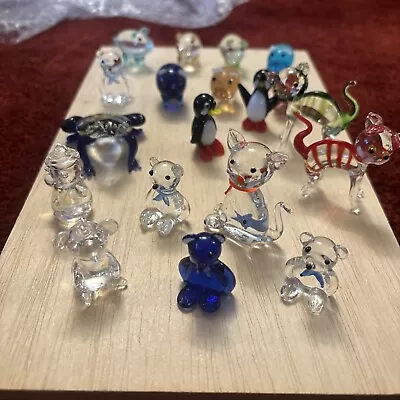 19 X Miniature Glass Figures /animals Vintage • £19