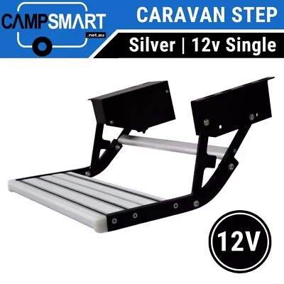 12V Electric Caravan Step Aluminium Motorised Folding Drop Down 550mm Single • $349