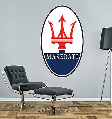 Maserati Logo Interior Decor Bedroom Garage Car Wall Decal Vinyl Sticker • $20.49