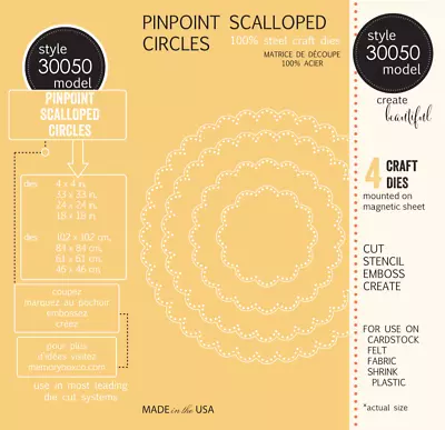 Memory Box Die 30050 Pinpoint Scalloped Circles • $19.99
