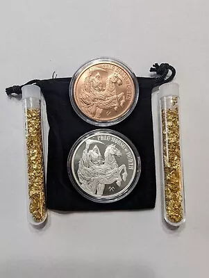 1 Oz 999 Silver 1 Copper 4 Horsemen Pale Horse Of Death Apocalypse + 2 Vial Gold • $153.88