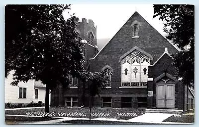 RPPC MILTON JUNCTION WI ~ Methodist Episcopal M.E. CHURCH C1940s  Postcard • $5.08