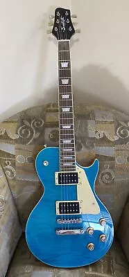 Sawtooth Heritage Series Right Handed Blue Flame Maple LP Style Electric Guitar • $189.99