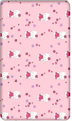 £5.99 • Buy 100% COTTON FITTED SHEET PRINTED DESIGN BABY CRIB 90x40cm Hello Kitty
