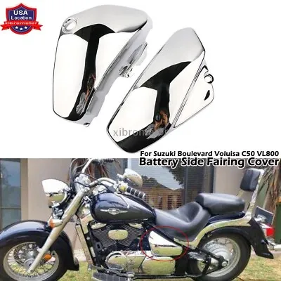 Chrome Side Battery Fairing Cover For Suzuki Boulevard Voluisa C50 VL800 VL 800 • $112.78