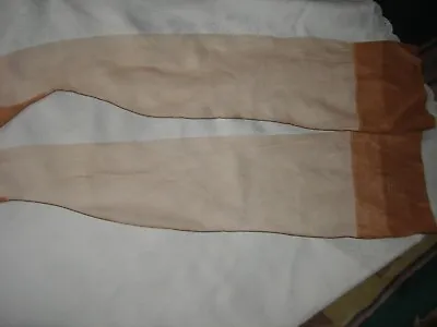 Vintage Used Real Chic Dark Seam 100% Nylon Beige Stockings Size 9.5 Length 31  • $17.95