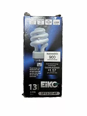 EiKO SP13/27-4P Model Compact Fluorescent Light Bulb (1-pack) 13 Watts G24q-1 • $19.99
