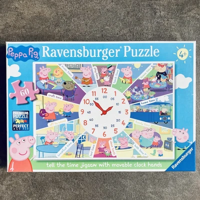 £8.99 • Buy Peppa Pig Tell The Time Jigsaw With Movable Clock Hands Large Puzzle VGC