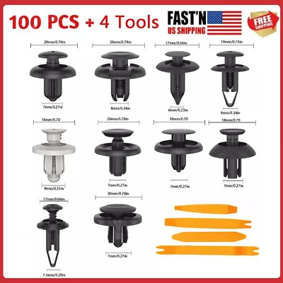 $4.60 • Buy 100pack Bumper Clips Fender Trim Car Auto Push Pin Rivet Fastener Panel Screw