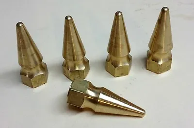 5 SOLID BRASS SPIKE NUTS 10mm-1.25 Chopper Bobber Cafe 10mm M10 Pike Cb750 Xs650 • $28.35