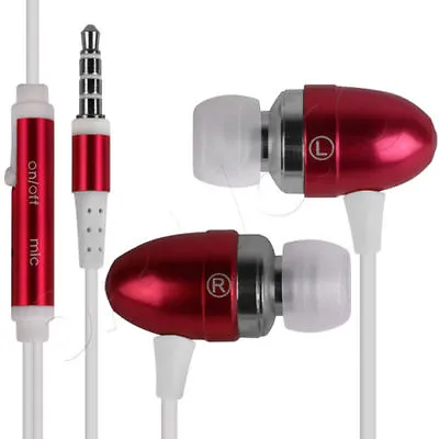 Red In-Ear Bud Headphones With Handsfree Mic Remote For Apple Iphone 4/5/5s/6 • £3.39