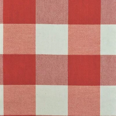 P/Kaufmann FOXY PLAID SCARLET Cotton Red Woven Check Drapery Upholstery Fabric • $16.99