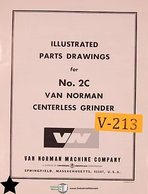 Van Norman No. 2C. Centerless Grinder  Illustrated Parts Drawings Manual • $32