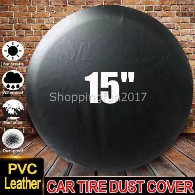 AU 15 Inch Spare Wheel Cover Tyre Tire Bag Plain PVC Caravan Camper RV Motor NEW • $24.44
