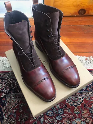 Meermin Brown Museum Calf & Brown Suede Balmoral Boots 11UK/12US - 11.5UK/12.5US • $220