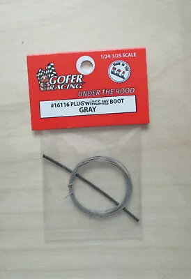 GRAY PLUG WIRES W BOOT 1:24 1:25 GOFER RACING CAR MODEL ACCESSORY 16116 • $4.25