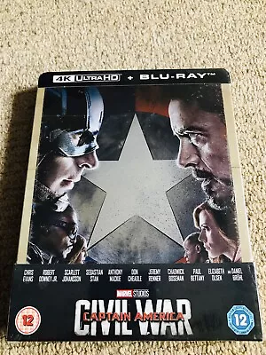 Marvel Captain America Civil War Steelbook 4K Uhd Bluray Brand New Sealed • $100