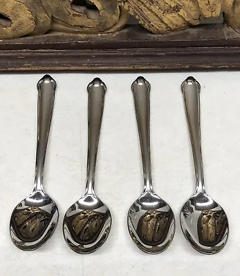 Set Of 4 Oval Soup Spoons - Classico Satin By MIKASA 7 1/2  Listing A • $13.99
