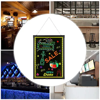 LED Message Writing Board Erasable Neon Effect Menu Sign Board Wall 18 Colors • $60