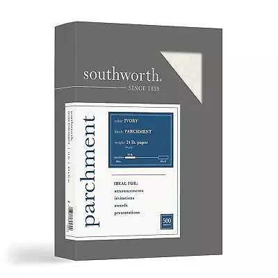 Southworth Parchment Paper 8.5  X 11  24 Lb. Ivory 500 Sheets/Box (984C) • $44.99