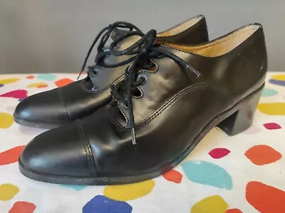 VTG St. Michael Marks And Spencer Womens Shoes 90s Lace Up Brogues Size 5 Black • £25